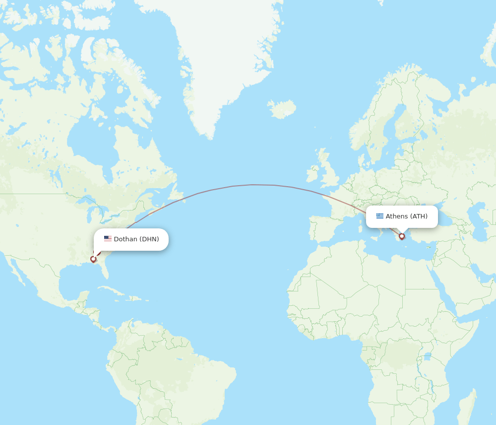 ATH-DHN flight routes