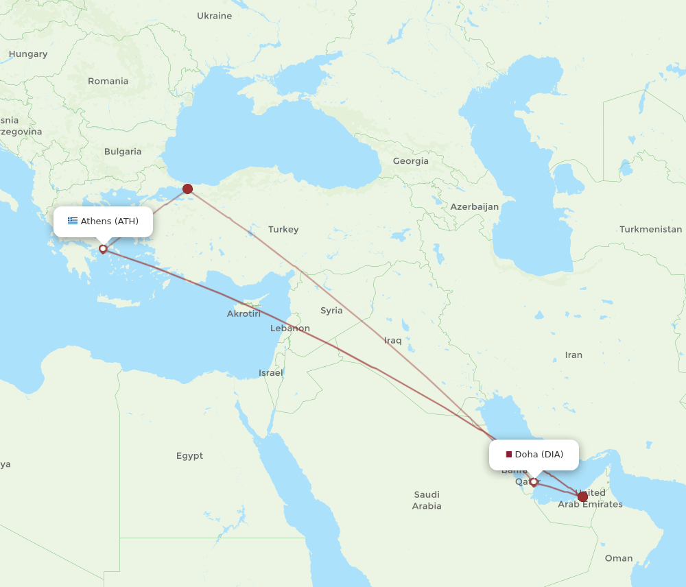 ATH to DIA flights and routes map
