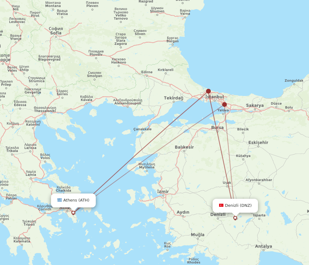ATH-DNZ flight routes