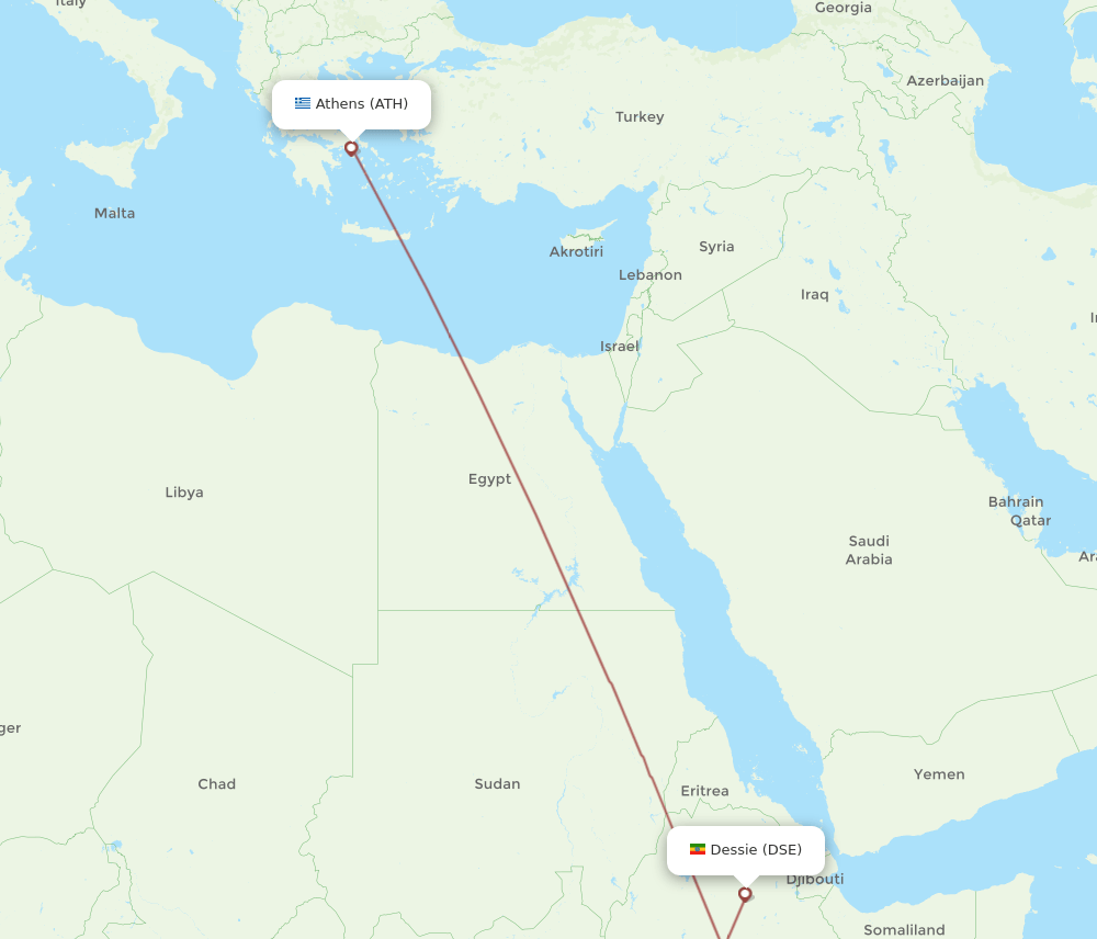 ATH-DSE flight routes