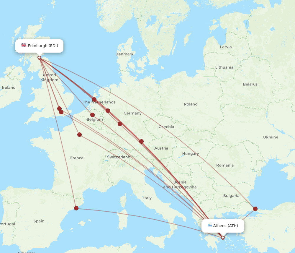 ATH-EDI flight routes