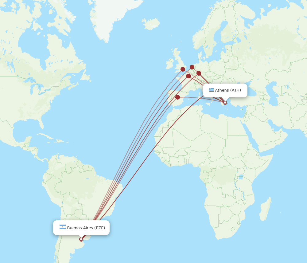 ATH-EZE flight routes