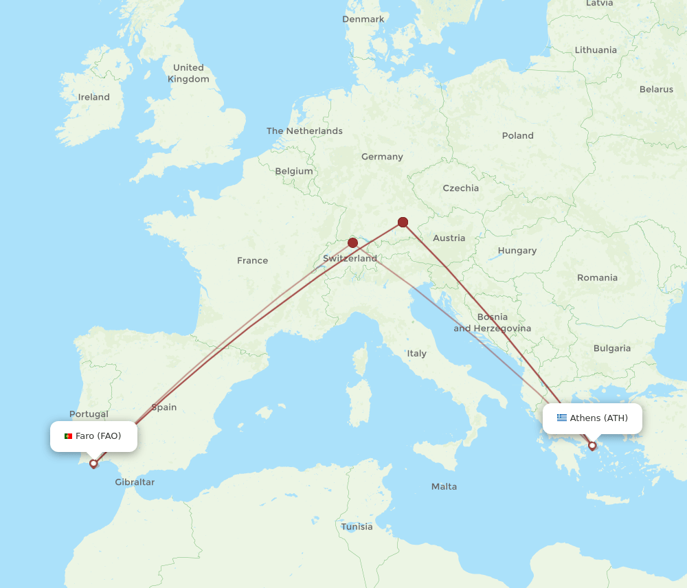 ATH-FAO flight routes