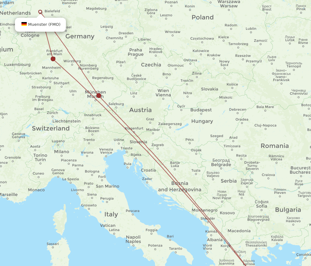 ATH-FMO flight routes