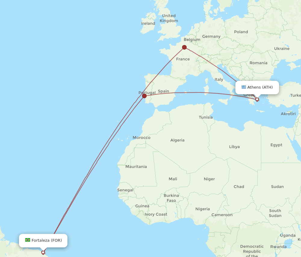 ATH-FOR flight routes