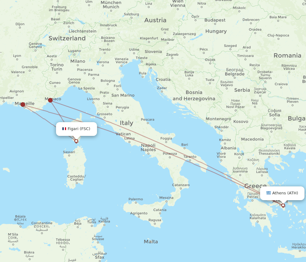 ATH-FSC flight routes
