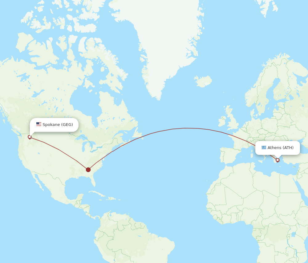 ATH-GEG flight routes