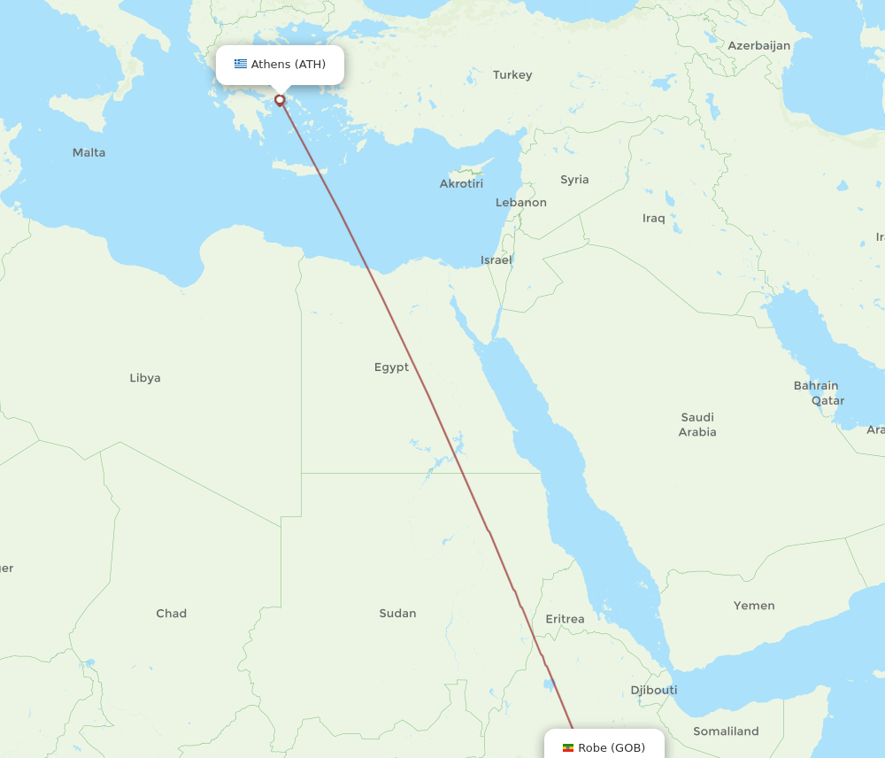 ATH-GOB flight routes