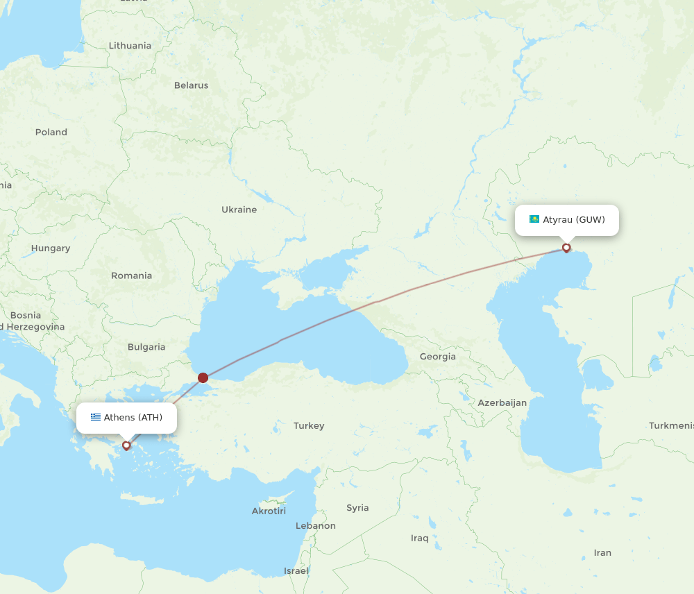 ATH-GUW flight routes