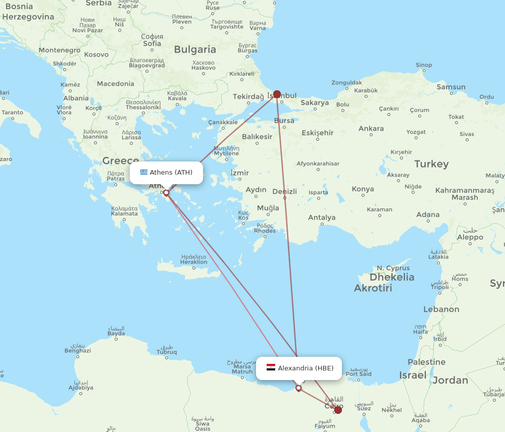 ATH-HBE flight routes
