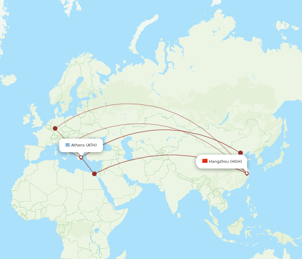 ATH-HGH flight routes