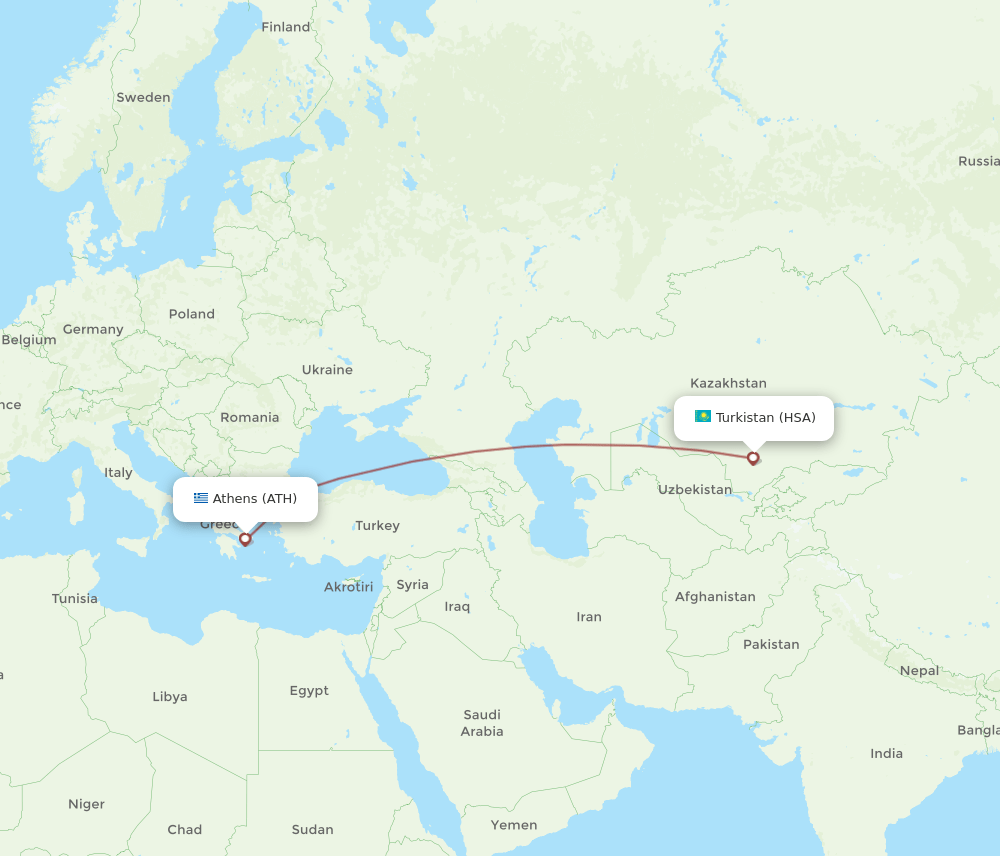 ATH-HSA flight routes