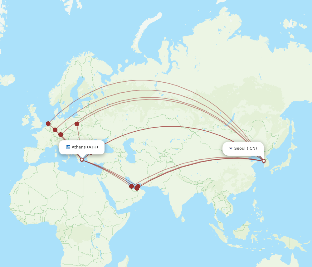 ATH-ICN flight routes