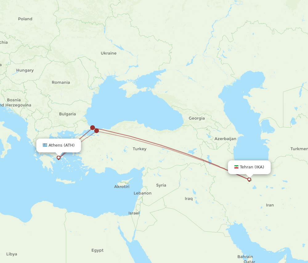 ATH-IKA flight routes
