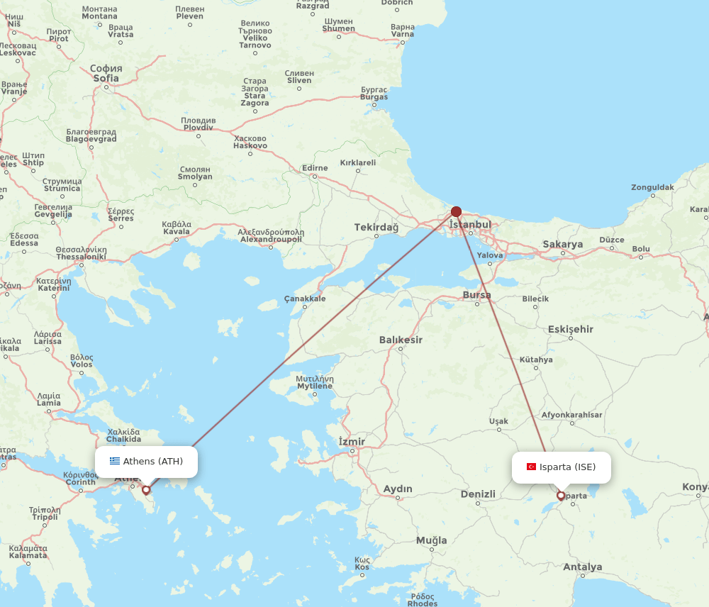 ATH-ISE flight routes