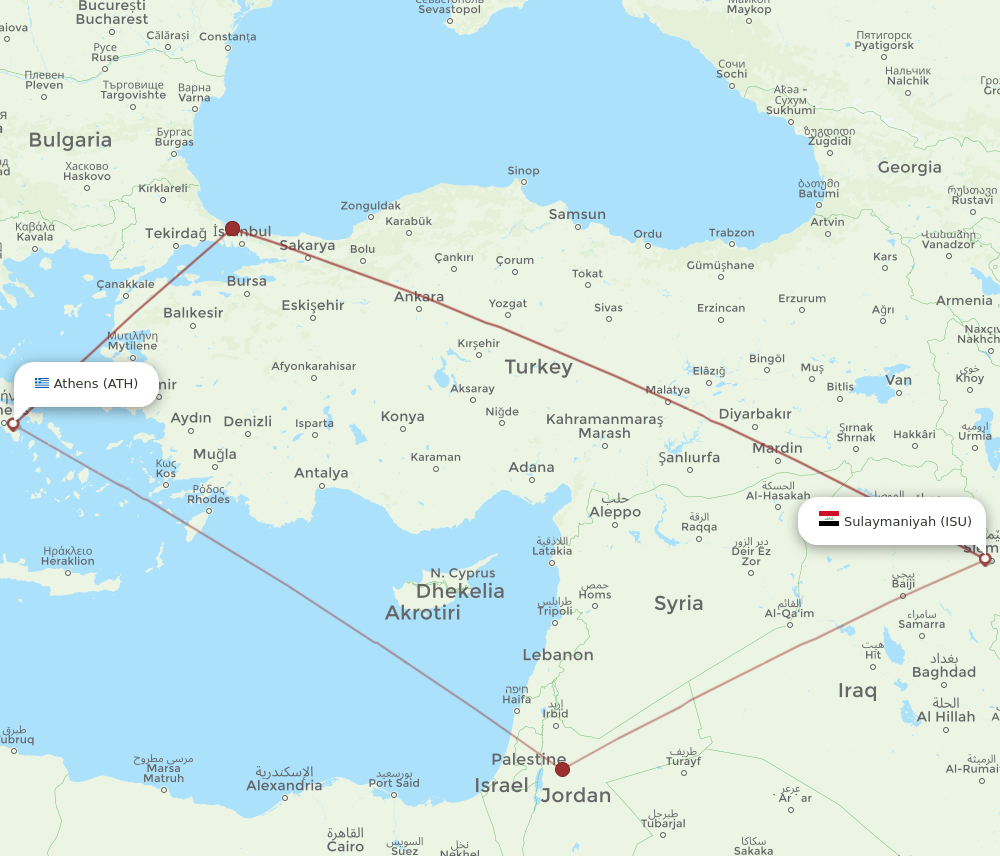 ATH-ISU flight routes