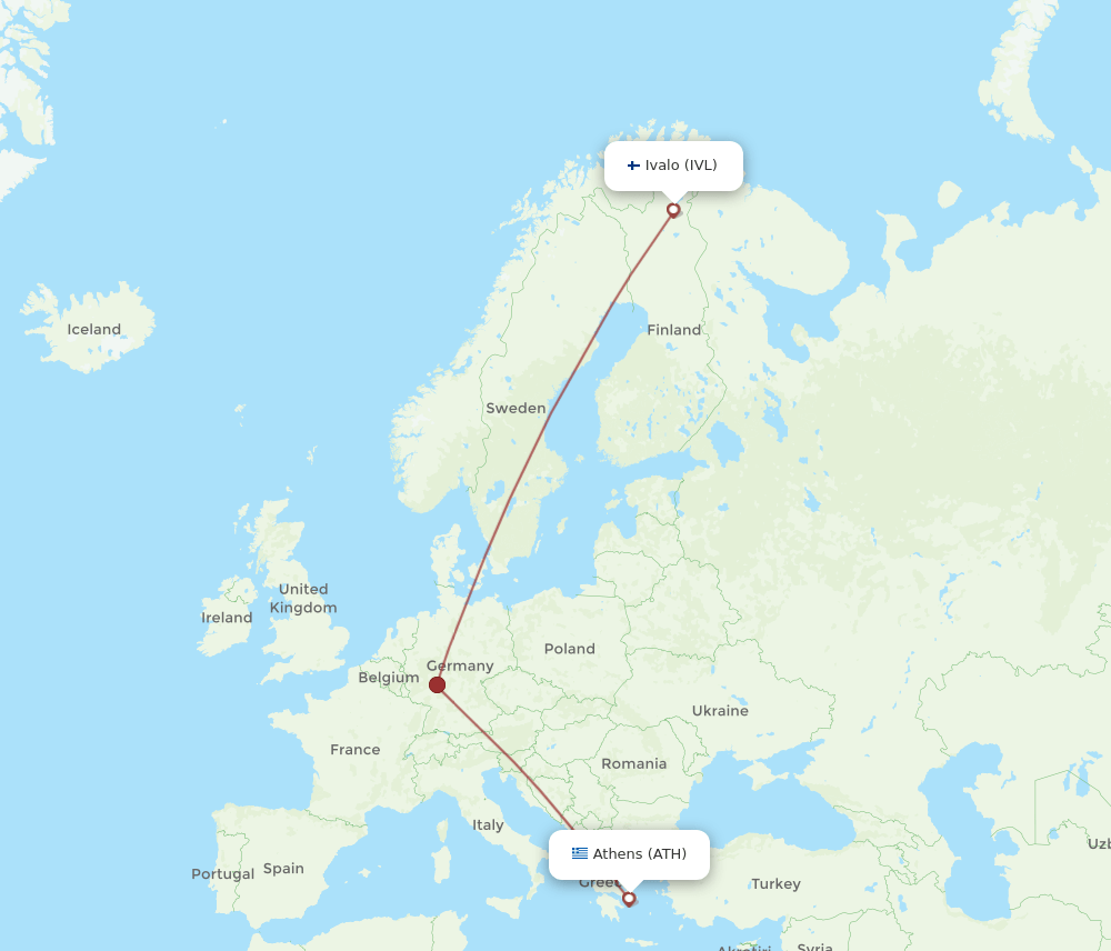 ATH-IVL flight routes