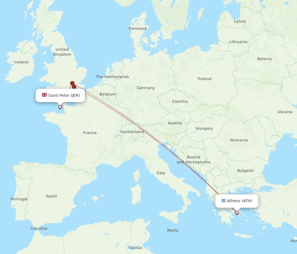 ATH-JER flight routes