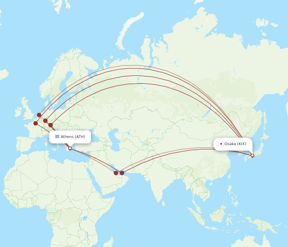 ATH-KIX flight routes