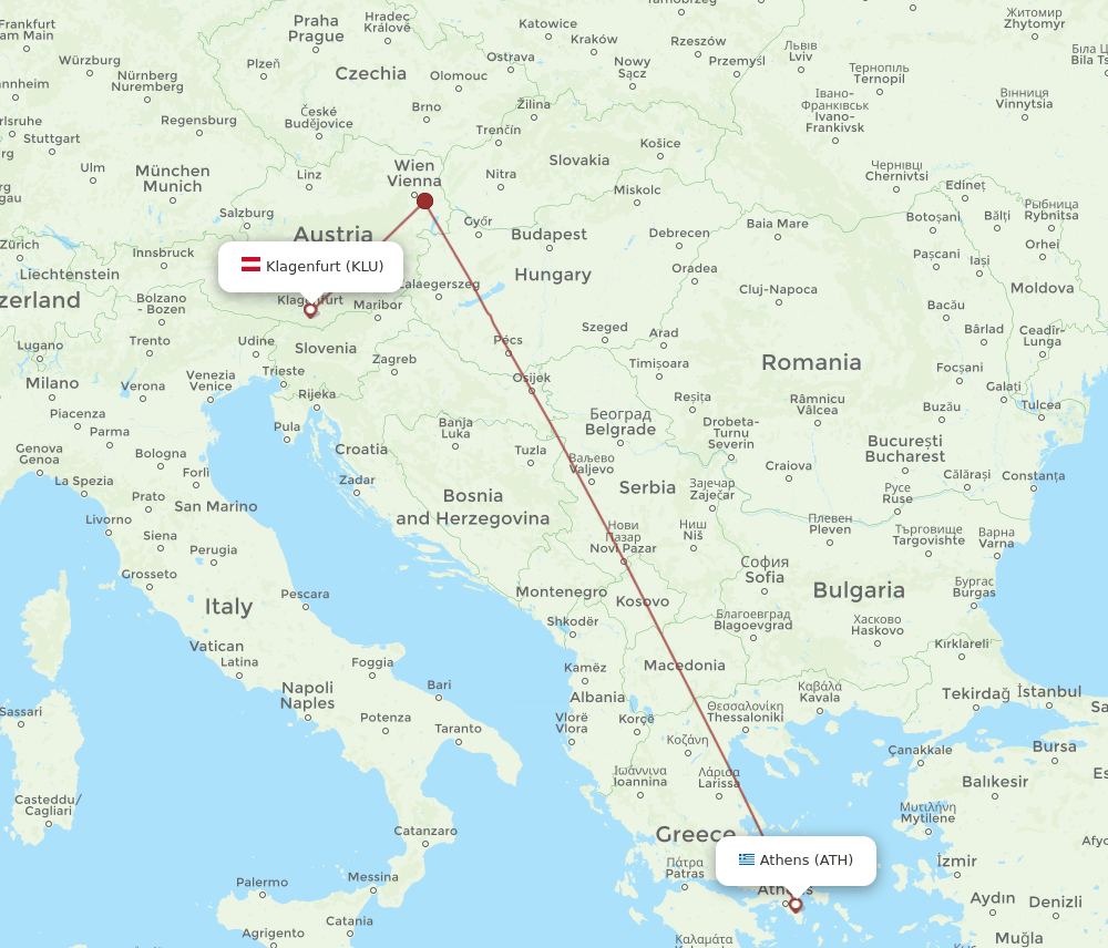 ATH-KLU flight routes