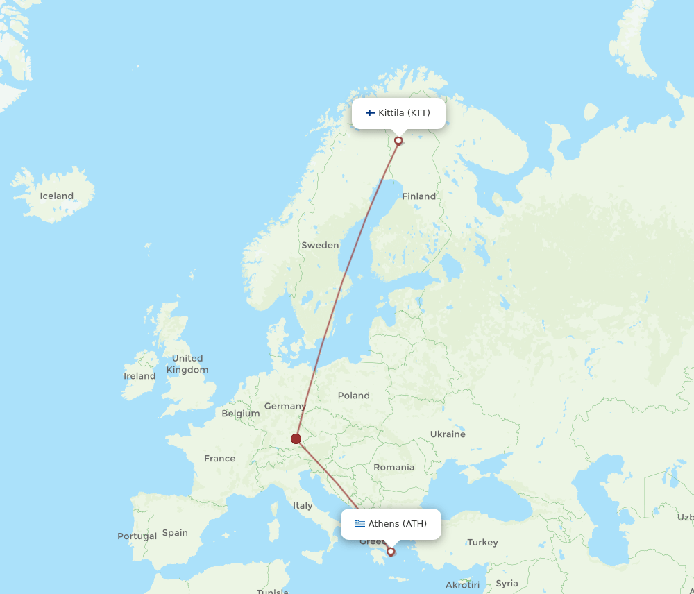 ATH-KTT flight routes