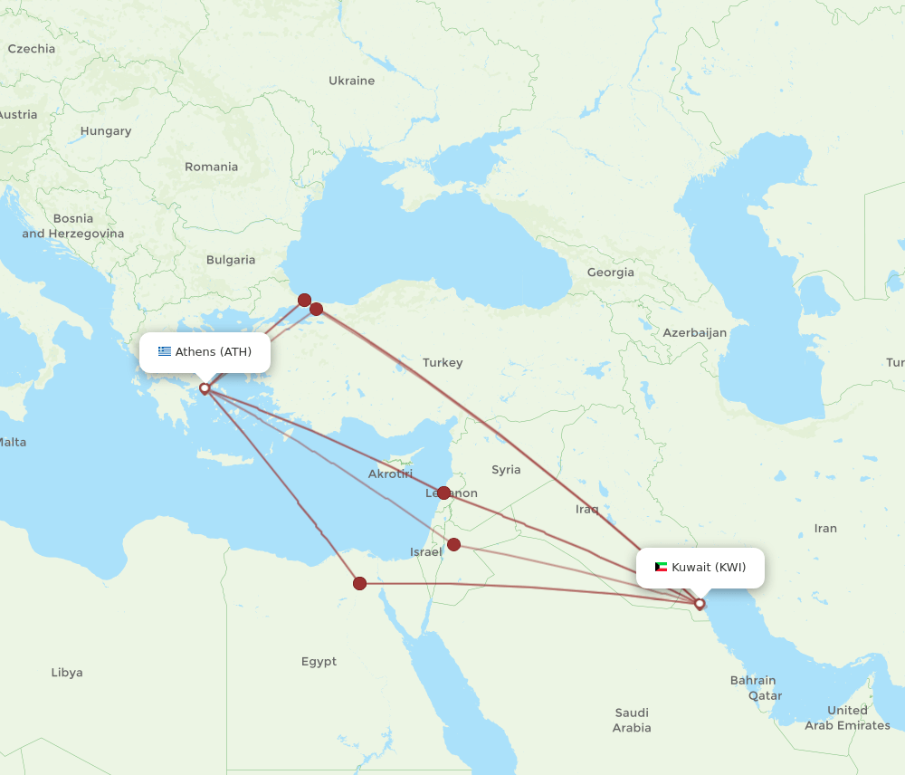 ATH-KWI flight routes