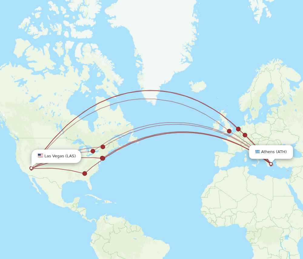 ATH-LAS flight routes