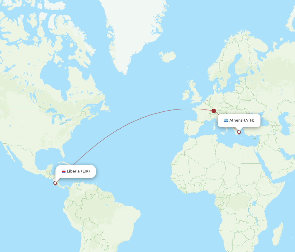 ATH-LIR flight routes