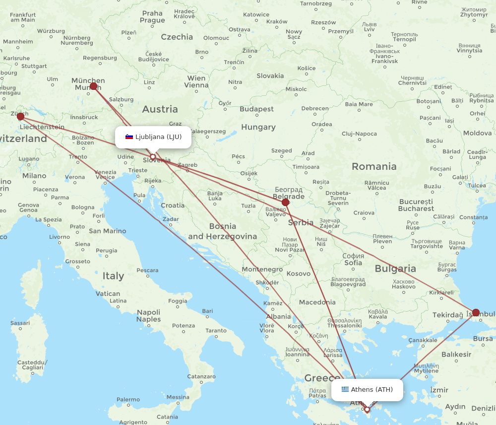 ATH-LJU flight routes