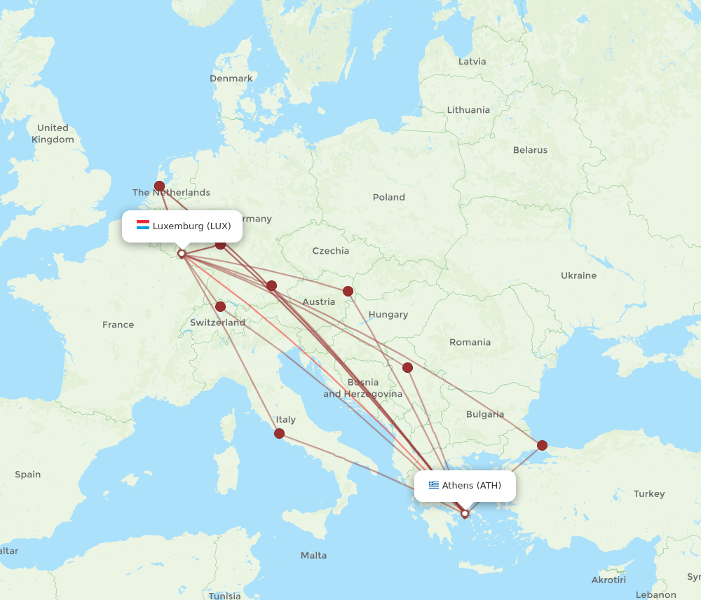 ATH-LUX flight routes