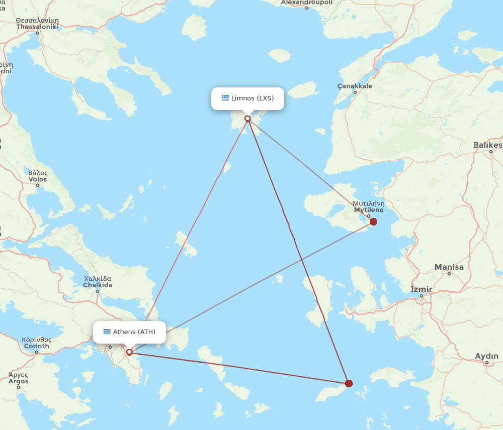 ATH-LXS flight routes