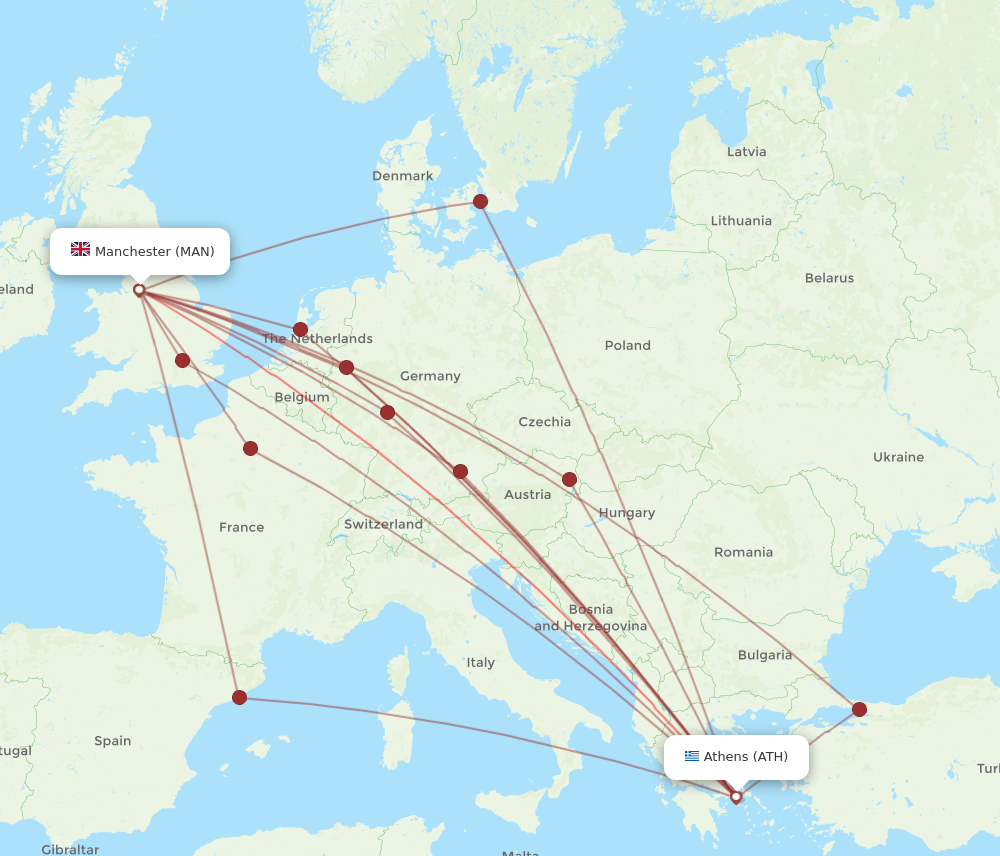ATH-MAN flight routes