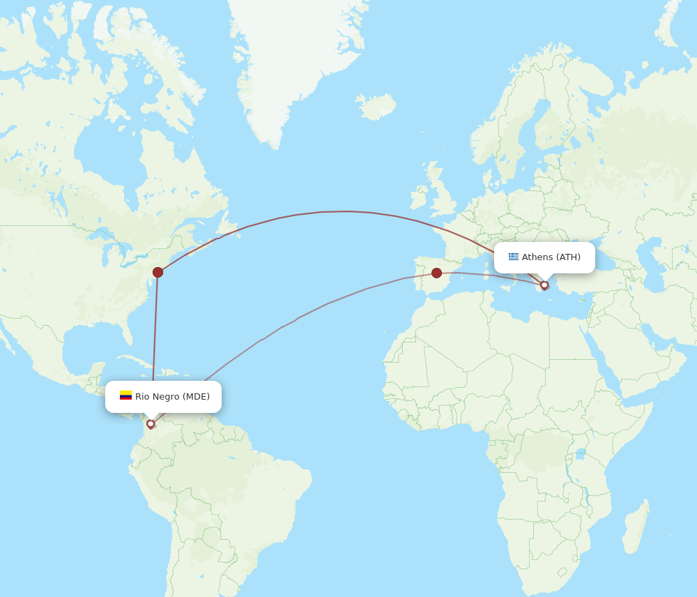 ATH-MDE flight routes