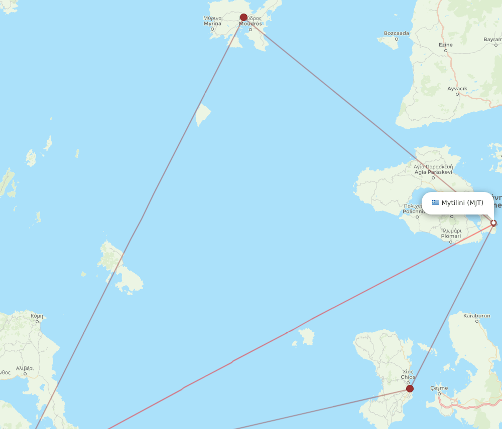 ATH to MJT flights and routes map