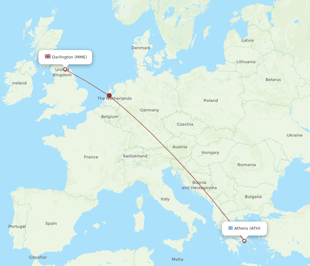 ATH-MME flight routes