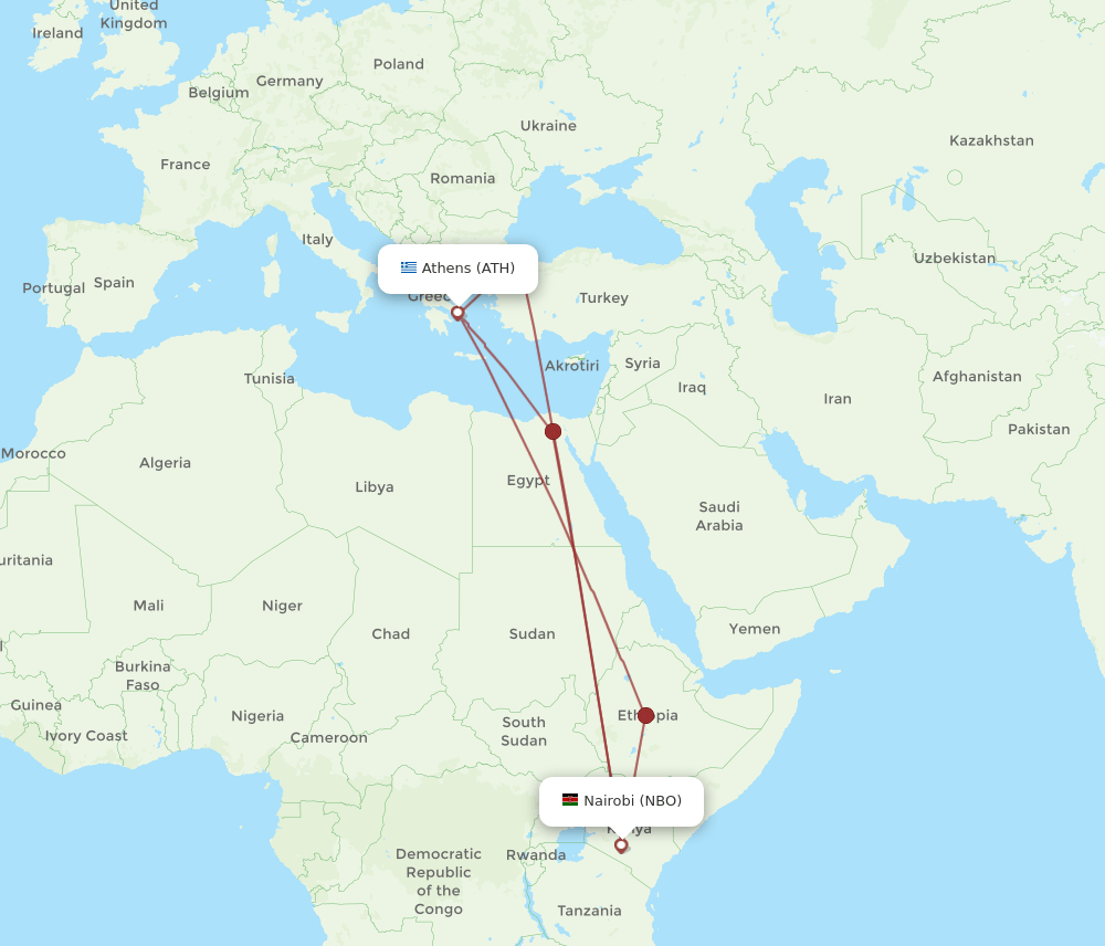 ATH-NBO flight routes