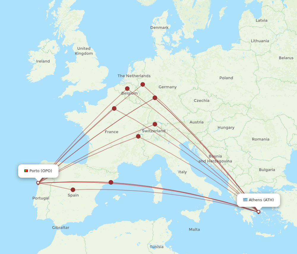 ATH-OPO flight routes