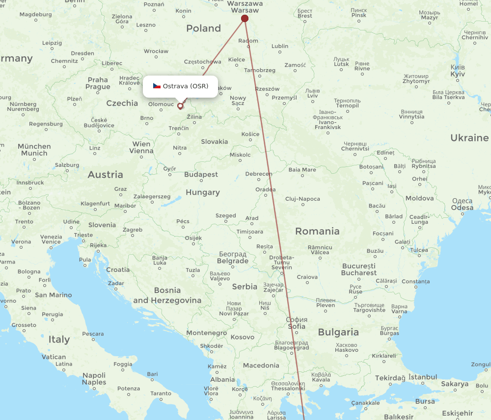 ATH-OSR flight routes