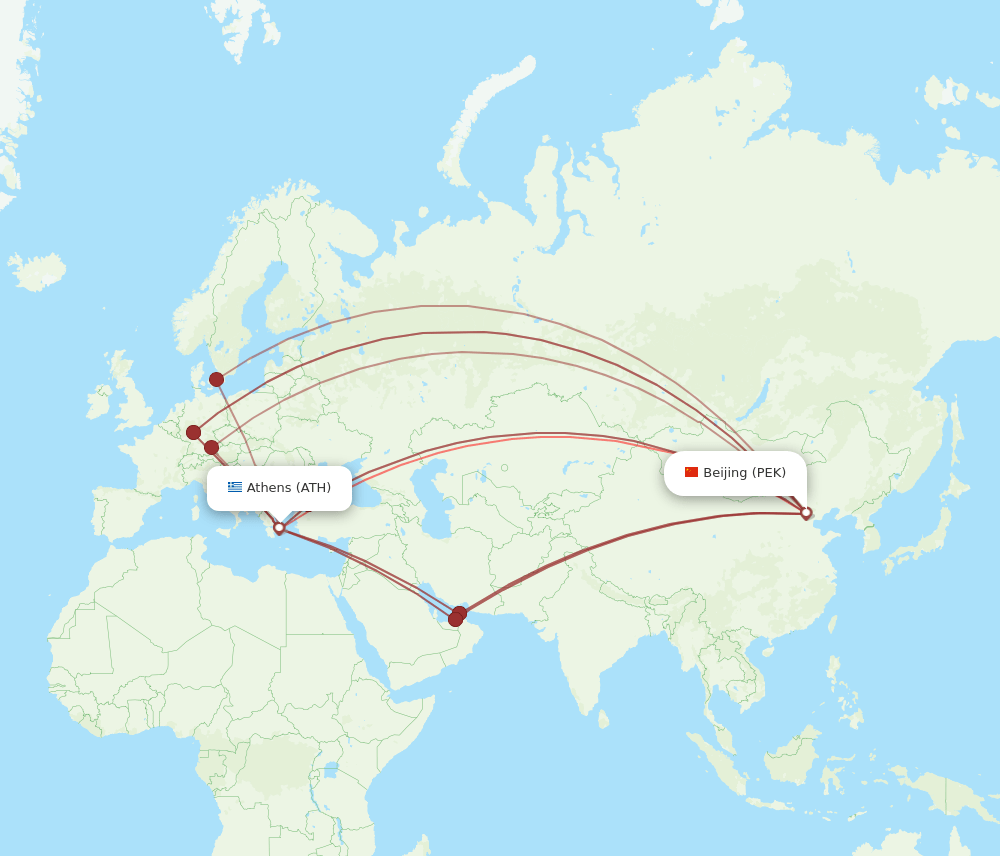 ATH-PEK flight routes