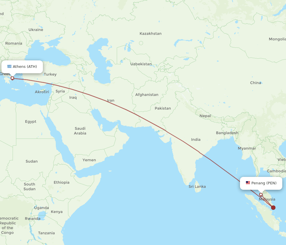 ATH-PEN flight routes