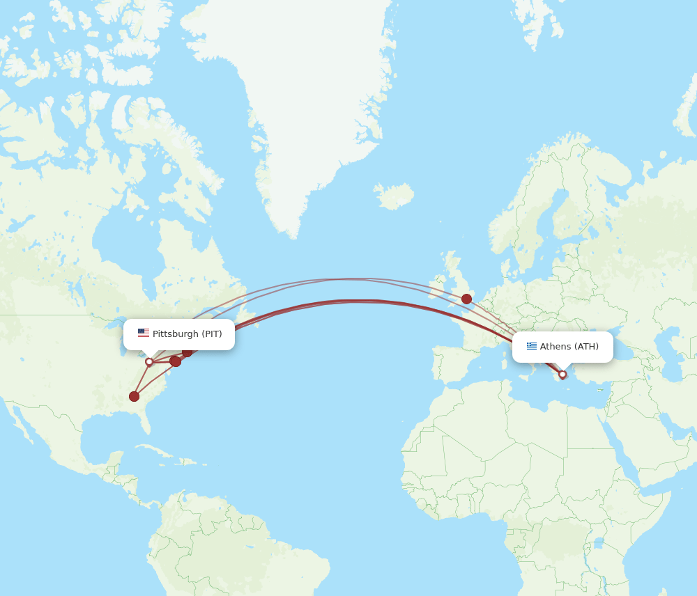 ATH-PIT flight routes