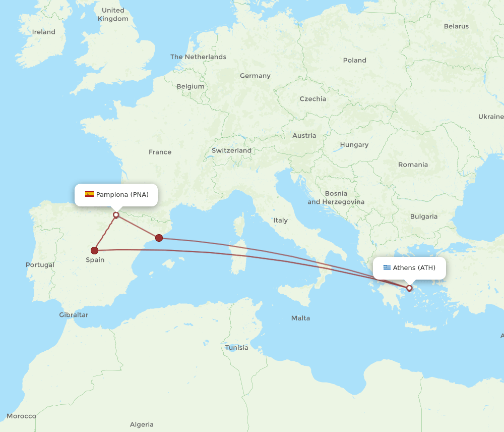 ATH-PNA flight routes