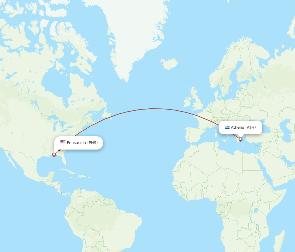 ATH-PNS flight routes