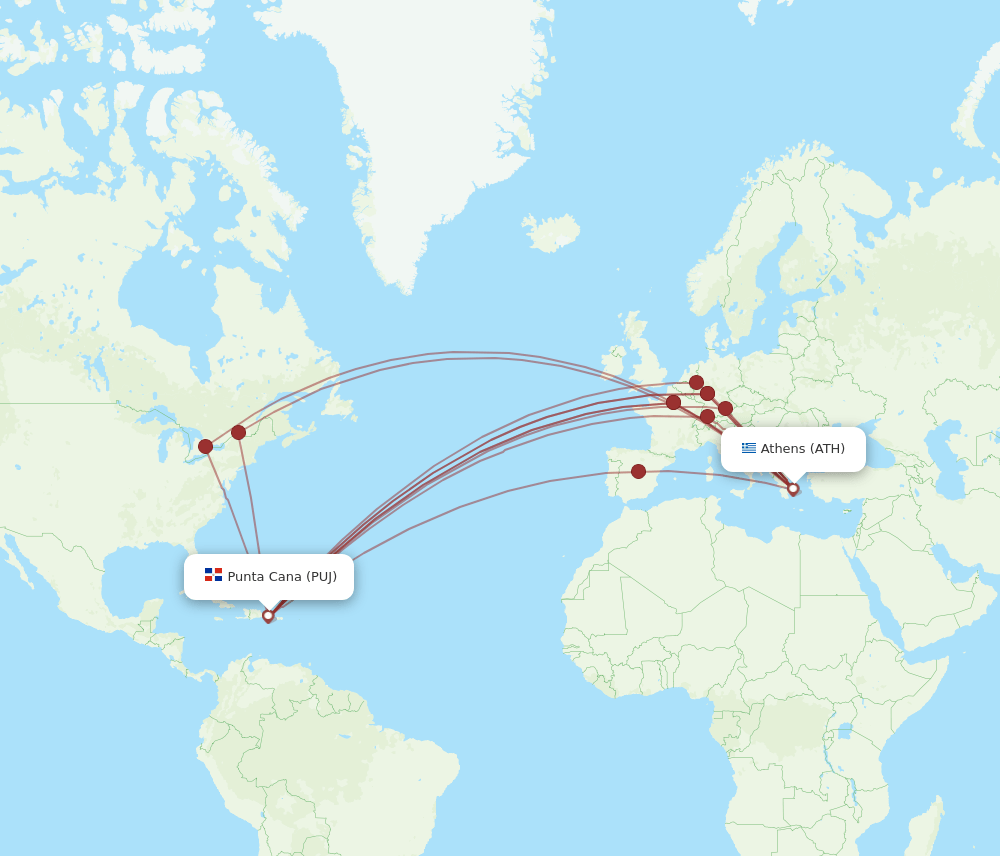 ATH-PUJ flight routes