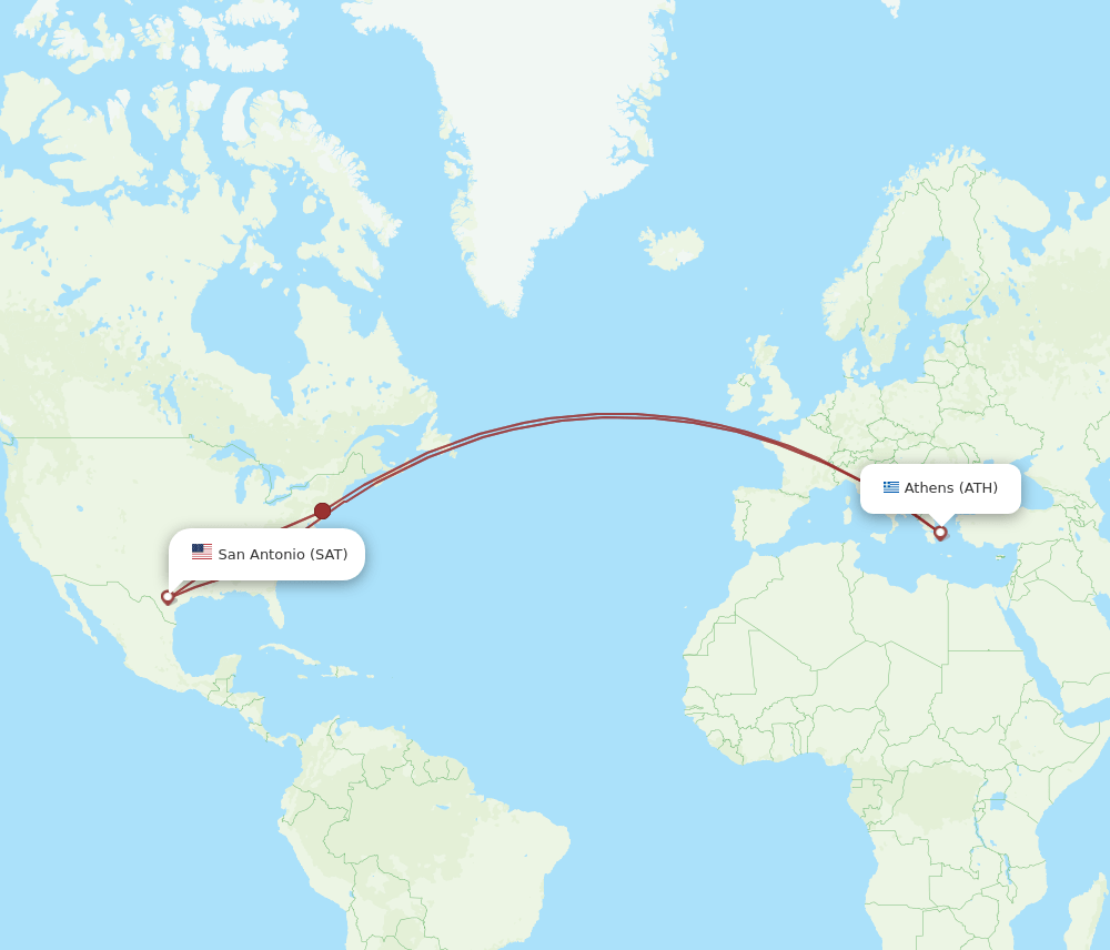 ATH-SAT flight routes