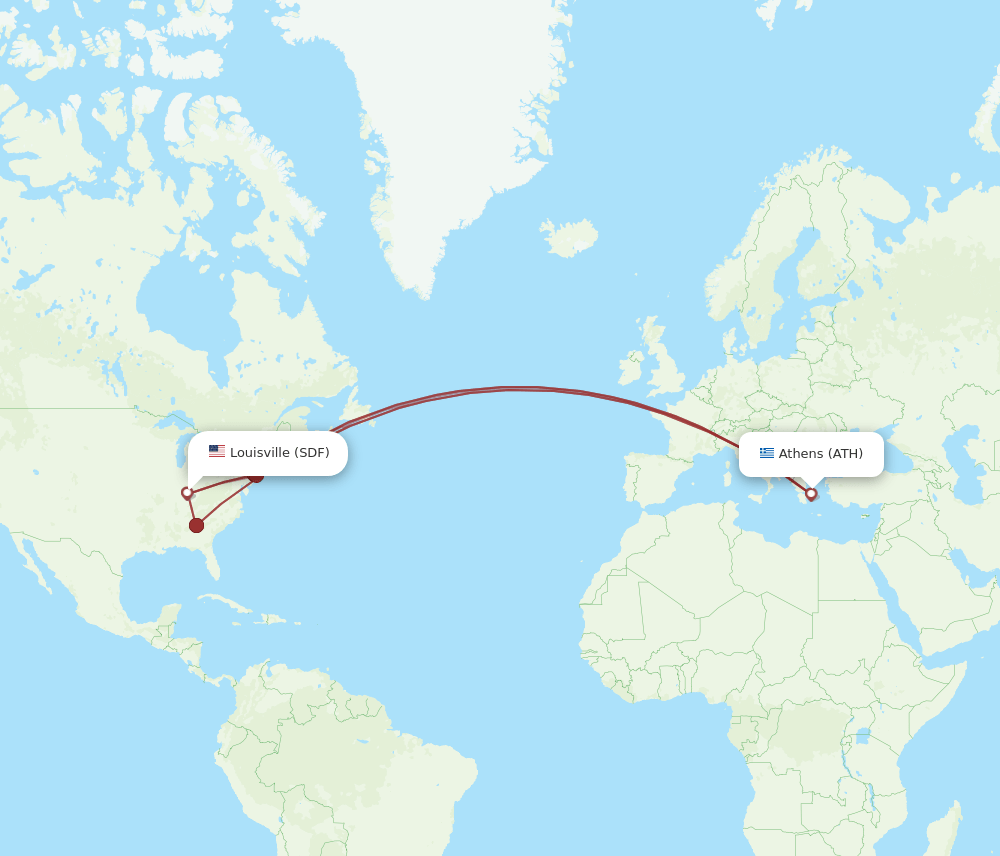 ATH-SDF flight routes