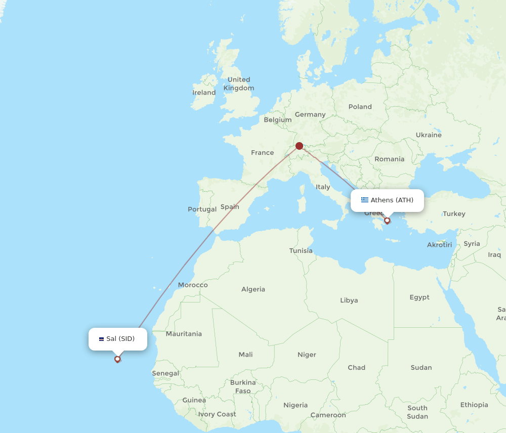 ATH-SID flight routes