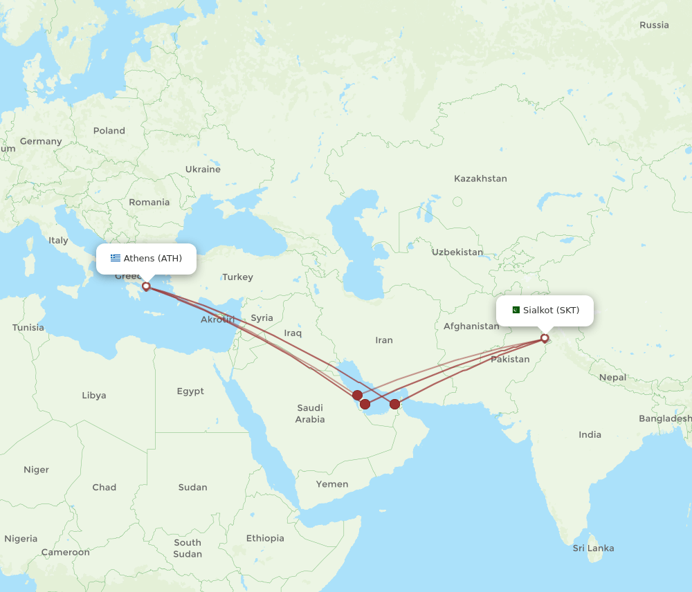 ATH-SKT flight routes