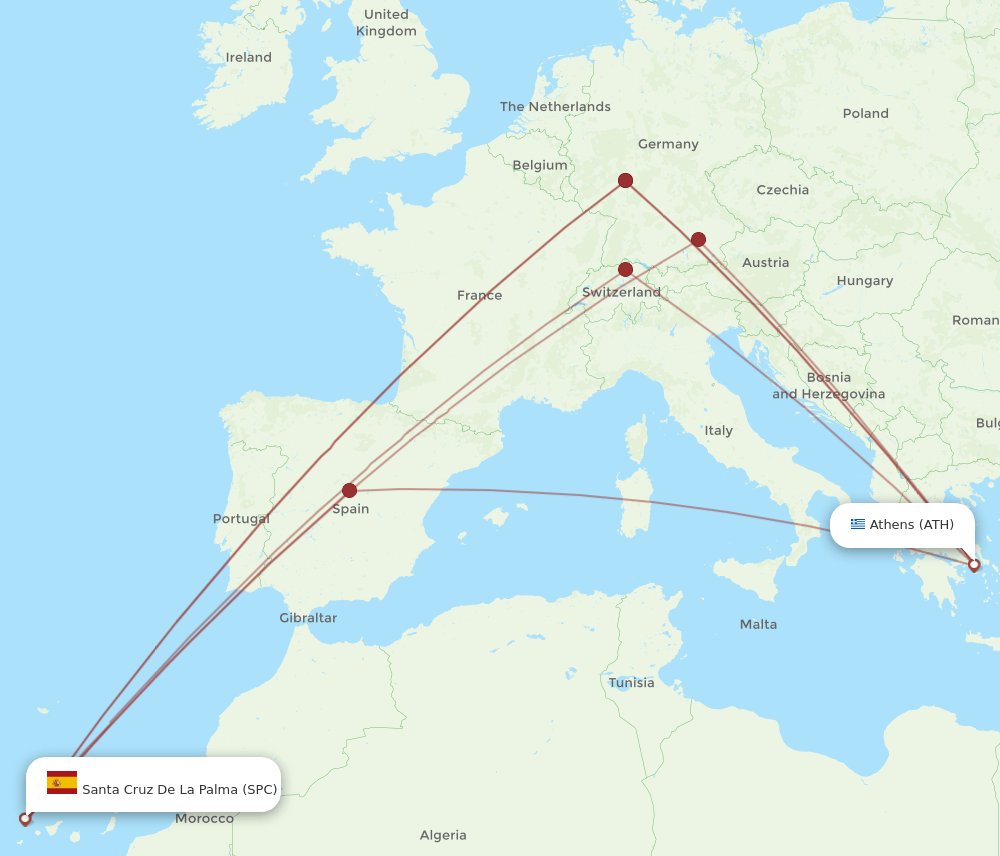 ATH-SPC flight routes