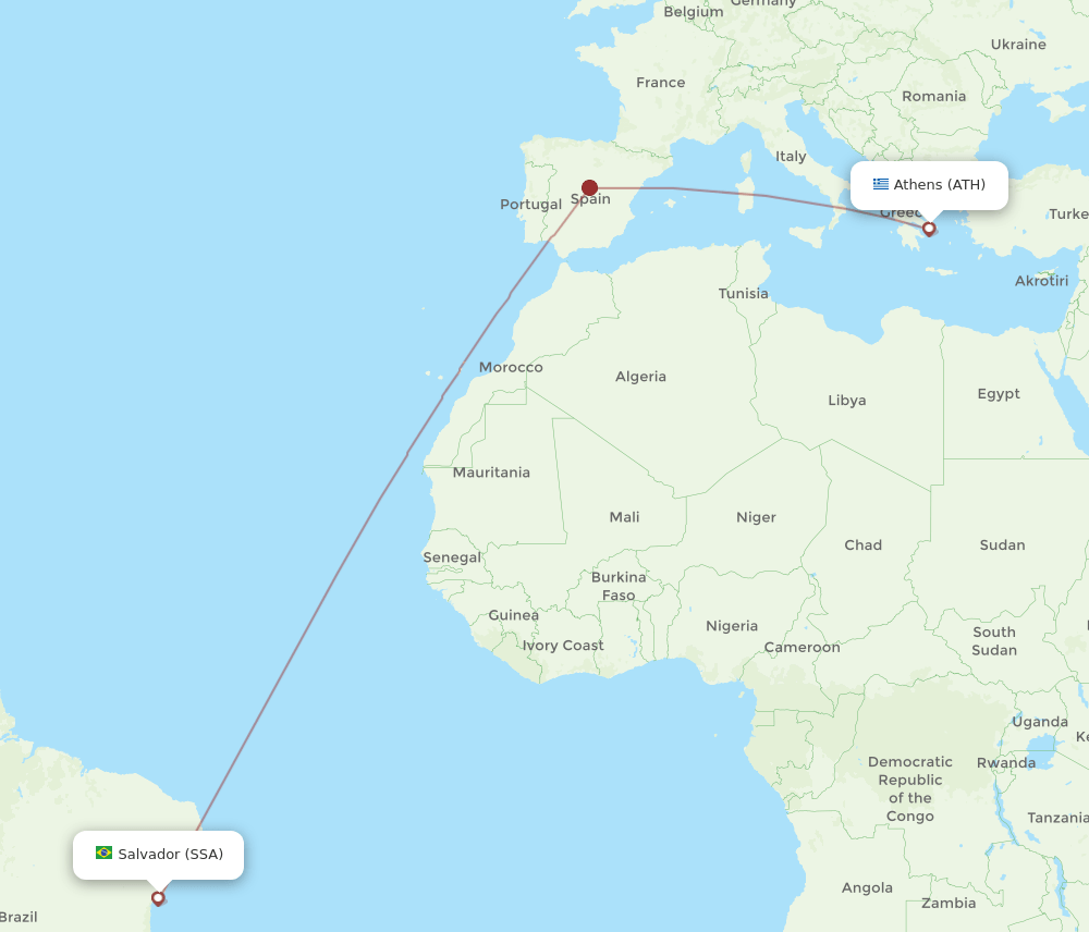 ATH-SSA flight routes